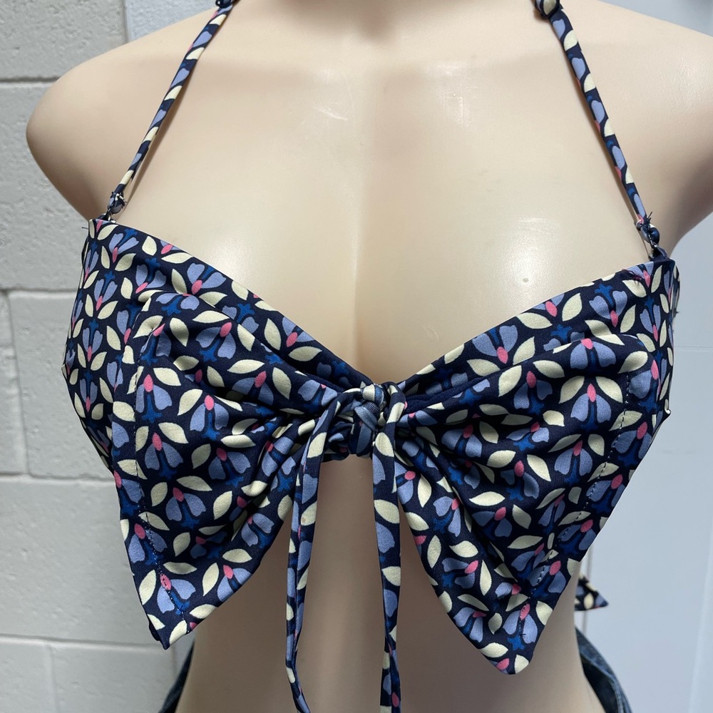 Zara Halter to Stripe Bikini Top, S